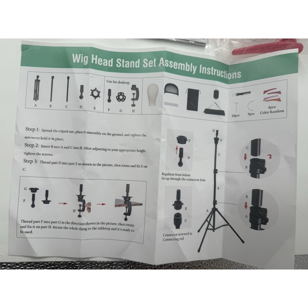 Wig Stand Tripod with Mannequin Head & accessories, wig-not included *read... - Picture 9 of 16